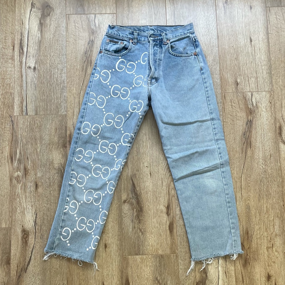 Hand Painted GG Jeans